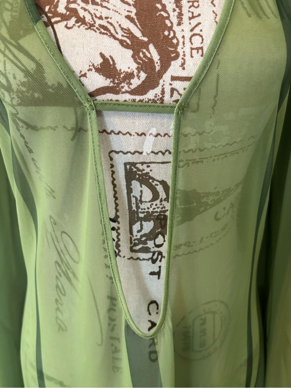 Caroline Constas Green Sheer Beach Mesh Cover Up Size Medium NWT - Picture 2 of 9